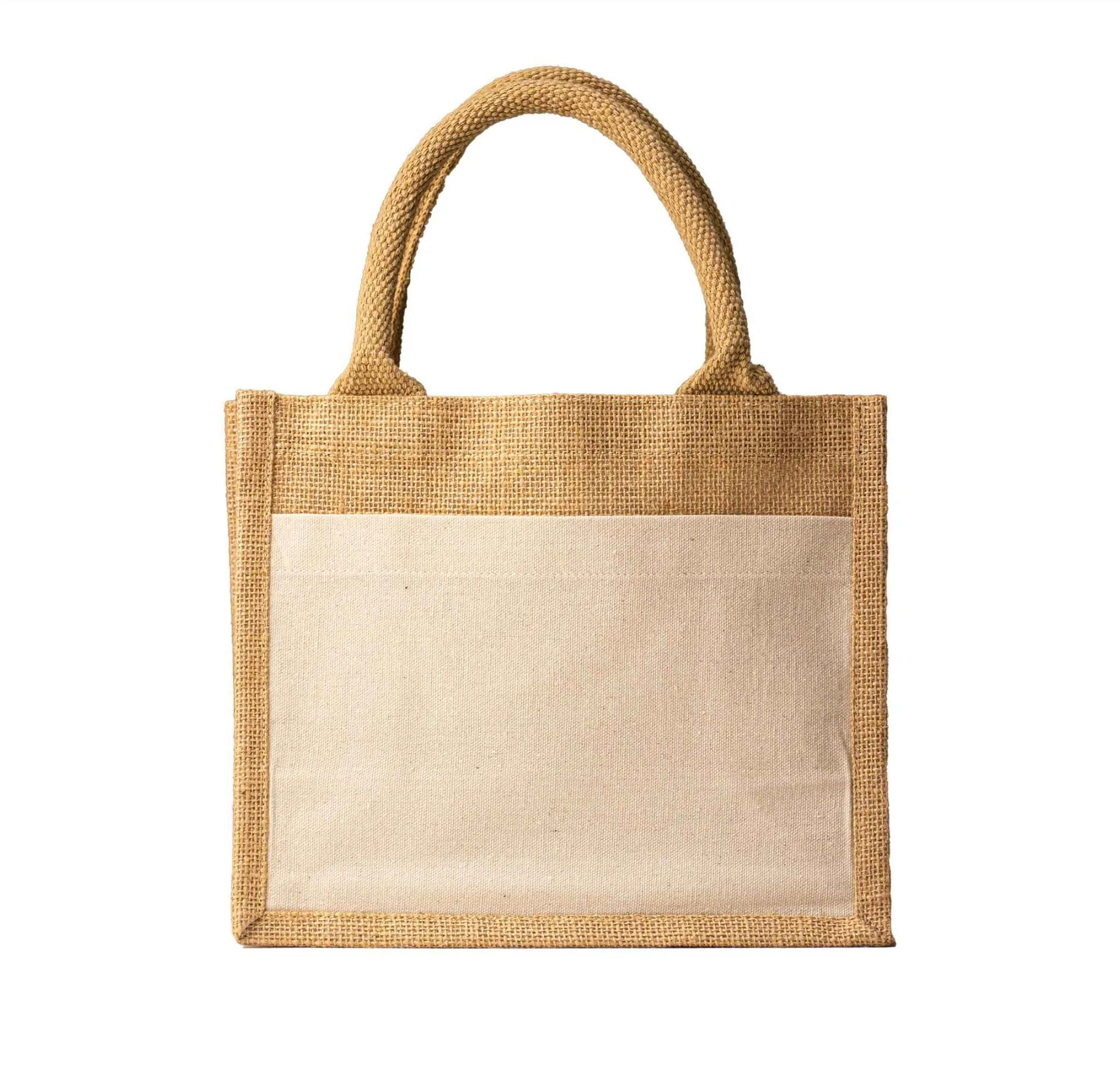 Jute Bag with Canvas Pocket