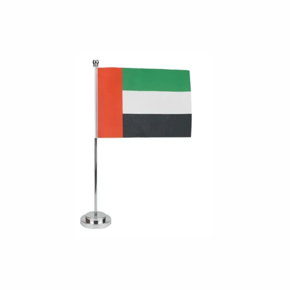 Flag with Metal Pole &  Silver Plated Plastic Base